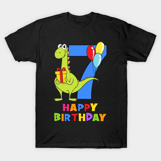 7th Birthday Party 7 Year Old Seven Years T-Shirt by KidsBirthdayPartyShirts
